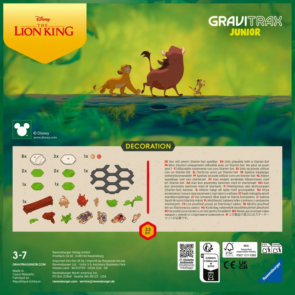 Ravensburger - GraviTrax JUNIOR The Lion King Refill Set 238620