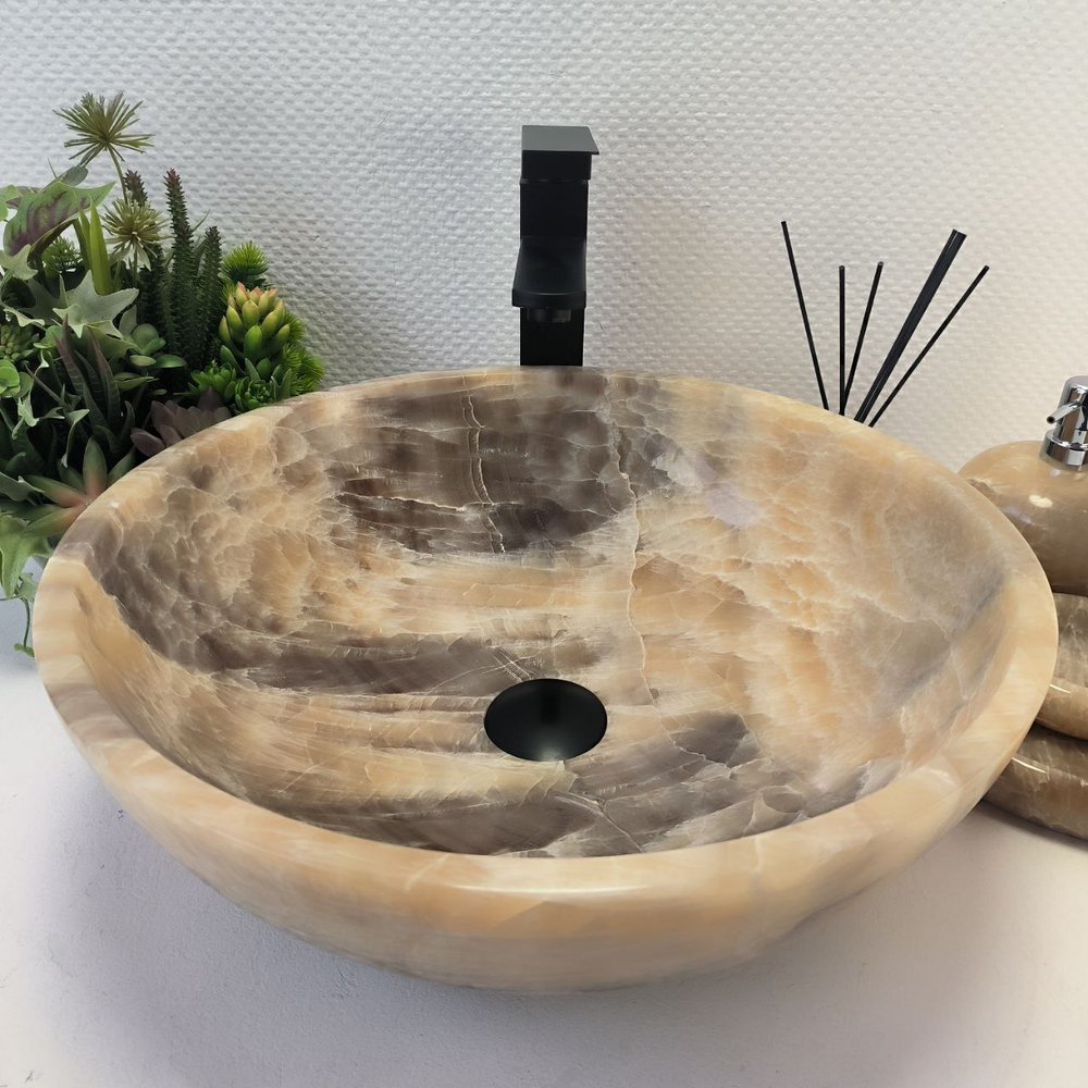 Раковина из оникса Bowl Grey TinLip BO-62942 45*45*15 43