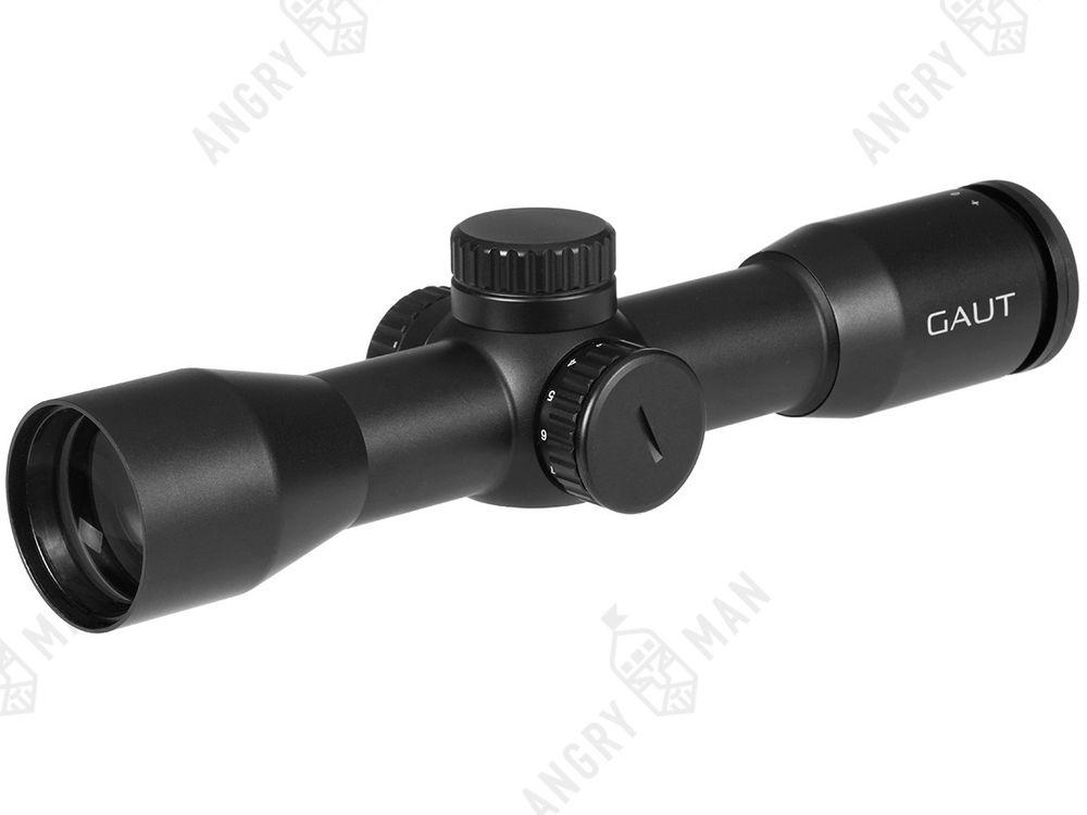 Прицел Amber 4x36, сетка 27 (Mil-Dot), подсветка красная, 30мм, 1/2 МОА, 483г, Gaut