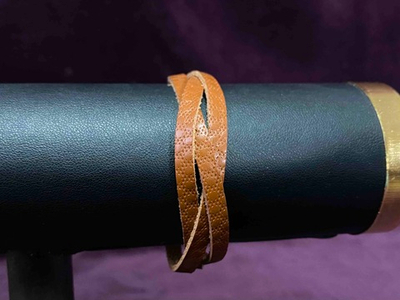 Браслет, косичка мини, кожа