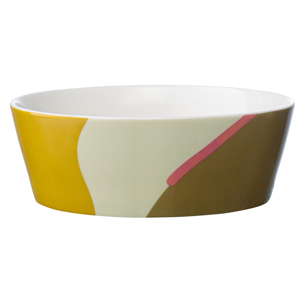 Набор из двух салатников горчичного цвета с авторским принтом из коллекции Freak Fruit, 16см