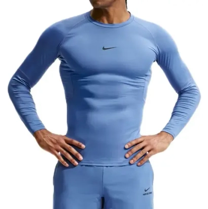 Теннисная футболка Nike Pro Dri-FIT Tight Long-Sleeve Fitness - indigo storm/black