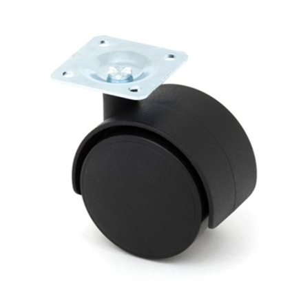 Опора колесная на площадке D 50 мм, черная