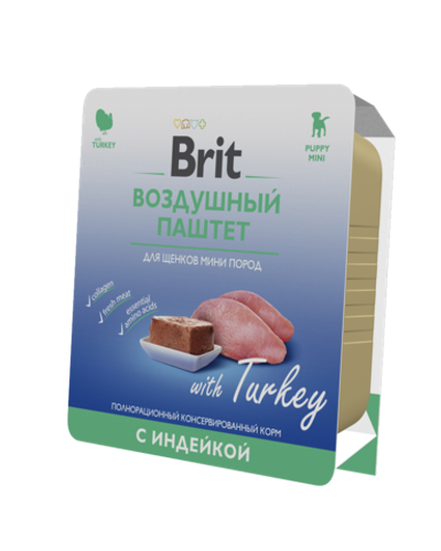 Brit Premium Воздушный паштет для щенков мини пород Индейка 100гр.