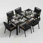Обеденная группа Ideal Patio  ДОЛЛА ФЕСТА плюс каркас карбон, стол алюминий 180, ткань антрацит