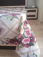 Покрывало гобеленовое Букетик с мальвами евро (240х200)