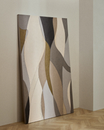 Абстрактный холст Marvilo серо-горчичного цвета 120 x 200 см