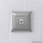 Телефонная розетка RJ-12 без шторки в стену одинарная, "Avanti", "Закаленная сталь"