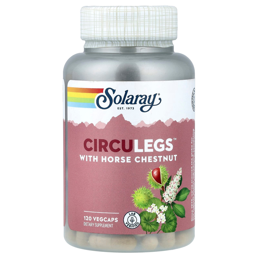 Solaray, CircuLegs™ с конским каштаном, 120 растительных капсул