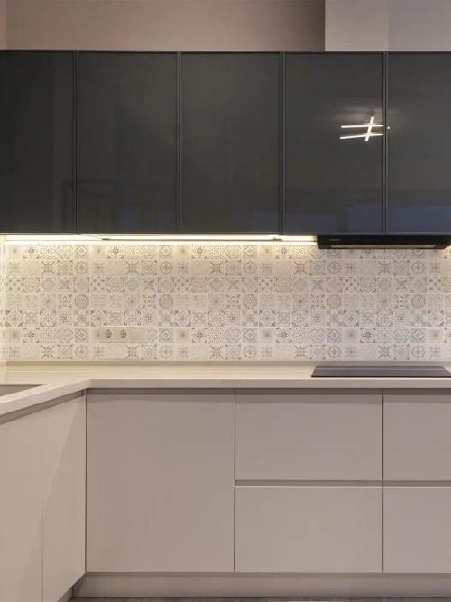 Декоративная стеновая панель ПВХ Пэчворк бежевый 482х482 мм