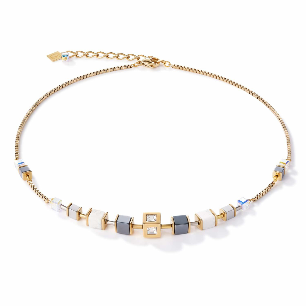 Колье Coeur de Lion Gold 5051/10-1600 цвет белый, черный, серый, прозрачный