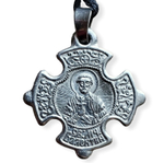 Нательный крест с иконой святого Валентина с серебрением