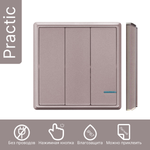 Беспроводной выключатель GRITT Practic 3кл. розовое золото, IP67, без реле, A1803RG