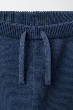 ZARA ТРИКОТАЖНЫЕ БРЮКИ-ДЖОГГЕРЫ, СИНИЙ