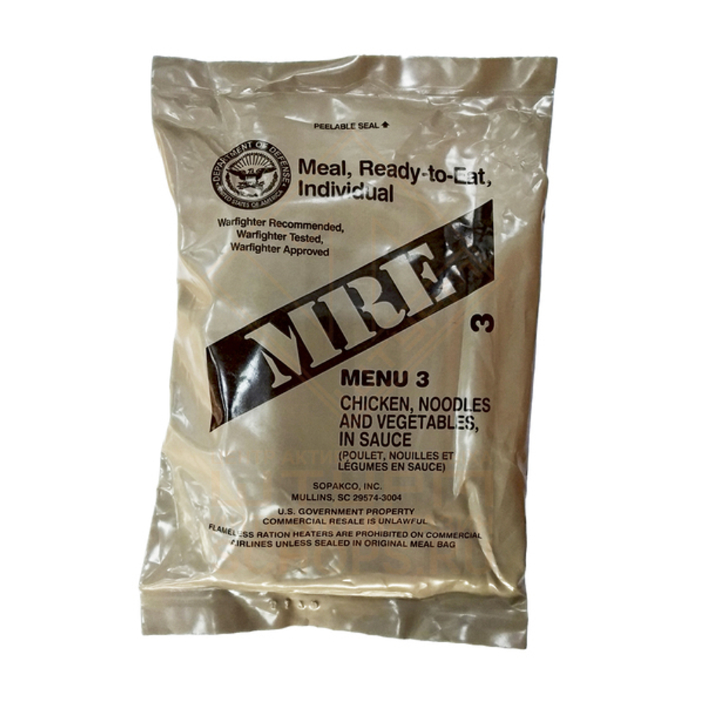Индивидуальный рацион питания USA MRE, menu 03