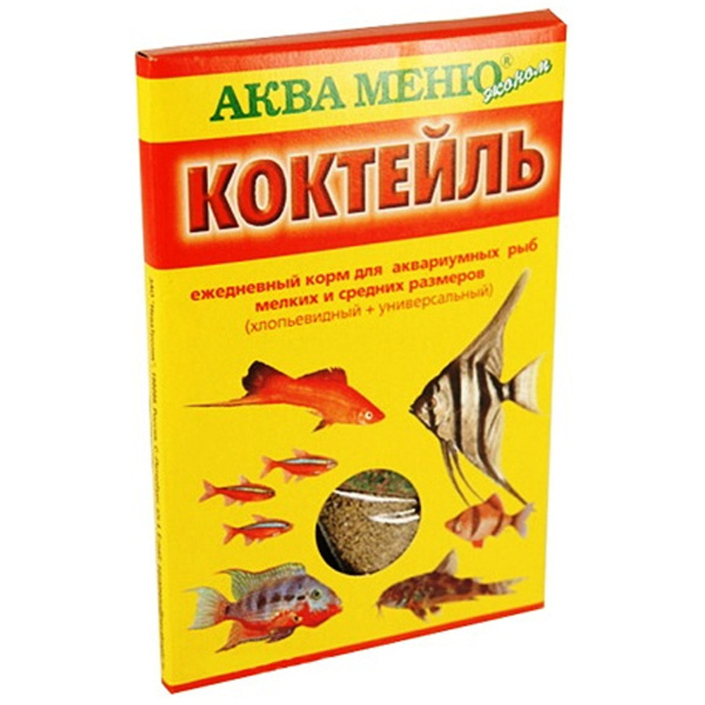 Коктейль 15г хлопья и гранулы (пакетик) АКВА МЕНЮ 10шт/блок