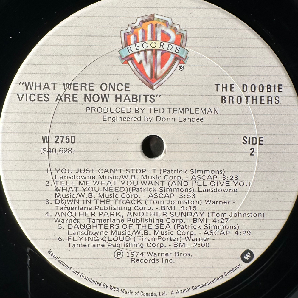 The Doobie Brothers ‎– What Were Once Vices Are Now Habits (Канада 1974г.)