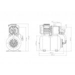 Насосная станция Джамбо 60/35 Н-24 (2.0) (бак 24 л, 0,62 кВт, 60 л/мин, напор 35 м) ДЖИЛЕКС