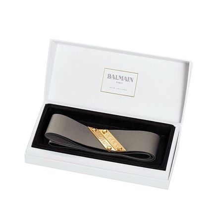 Balmain Hair Couture Кожаная лента для волос цвет серебро Genuine Leather Headband