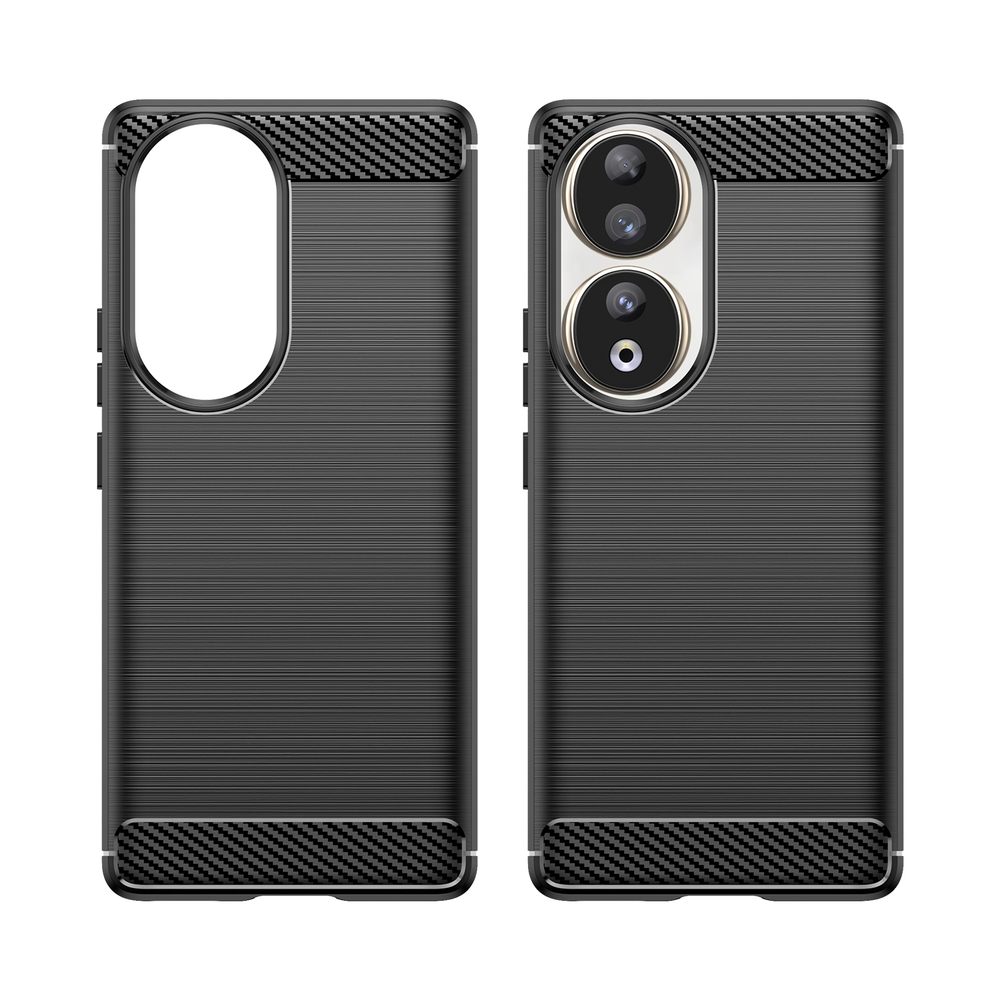Мягкий чехол для смартфона Honor 90, серия Carbon (дизайн в стиле карбон) от Caseport