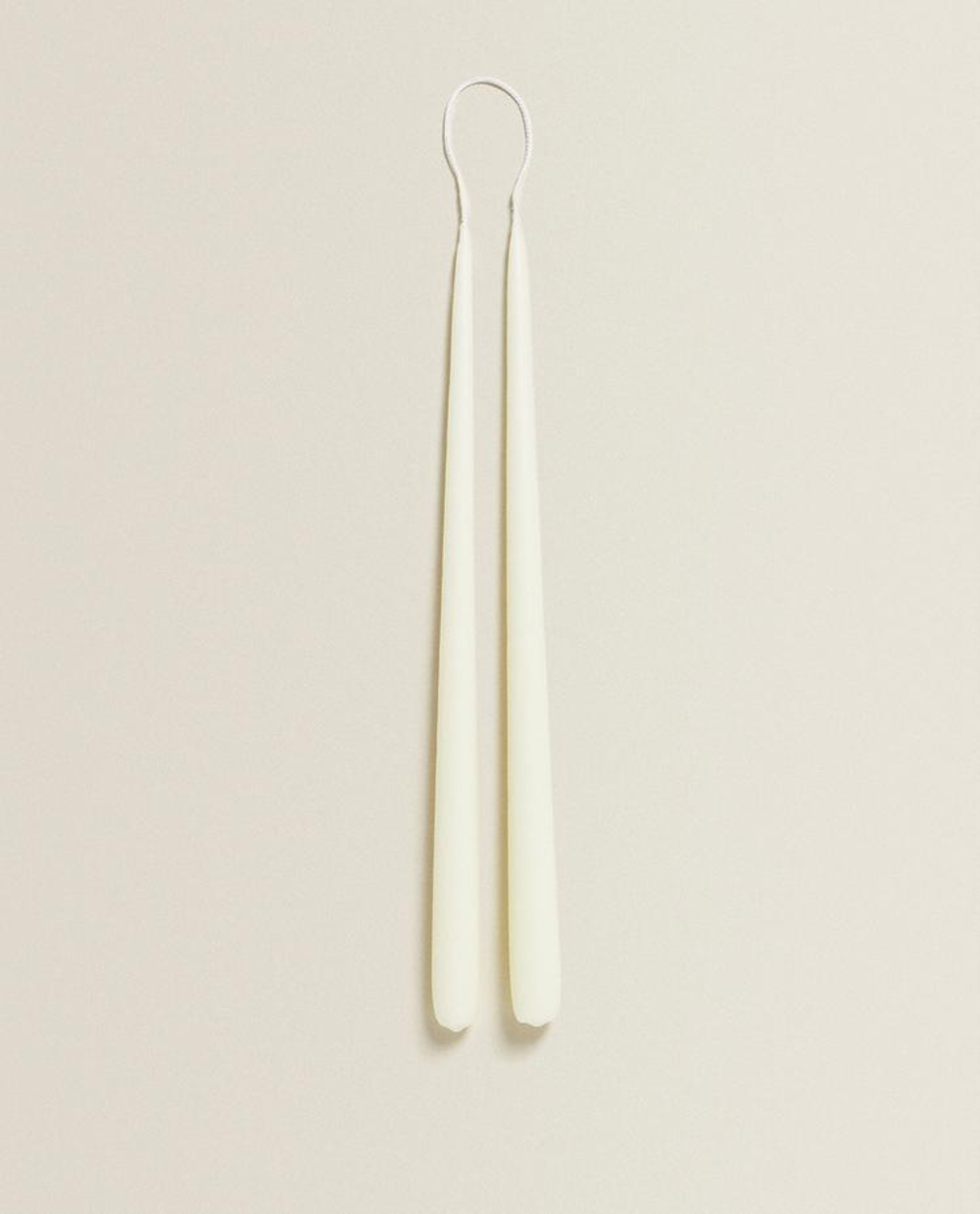 ZARA HOME ДЛИННАЯ ДЕКОРАТИВНАЯ СВЕЧА (НАБОР 2 ШТ), БЕЛЫЙ