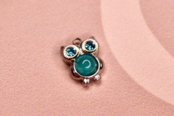 Подвеска сова синяя 9х11 мм