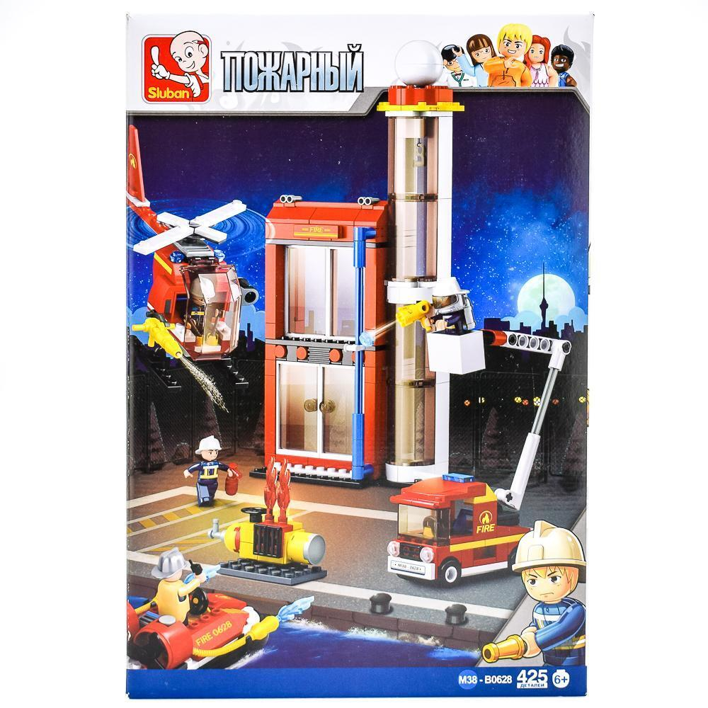 Конструктор блочный Слубан Пожарный 425эл. коробка