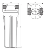 Корпус магистрального фильтра для холодной воды FMC12 (прозрачный 10") 1/2"
