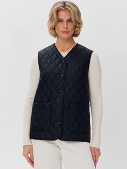 Легкий стеганый жилет с накладными карманами