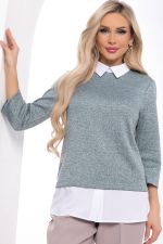 Джемпер "Город контрастов" (мята) Б8336 LT Collection (Акция)