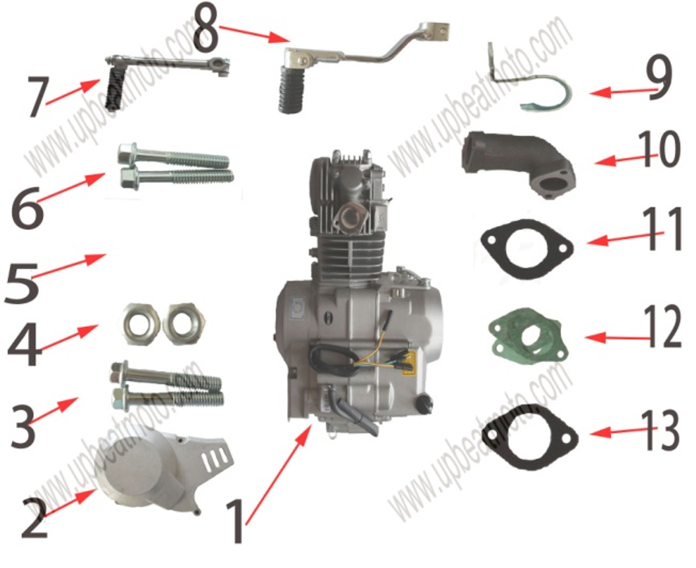 Запчасти A к питайку Motax MX 125, KTM 125, MOTAX 140