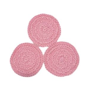 Вязаные бамбуковые диски ZEERO розовые, 3 шт.