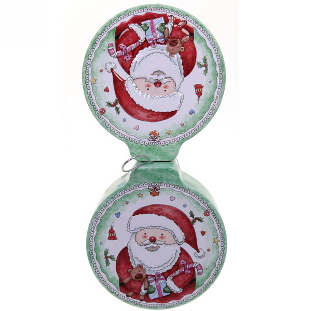 Банка жестяная 200мл 11,2*12,2*4см «Милый Дед Мороз» двухсторонняя