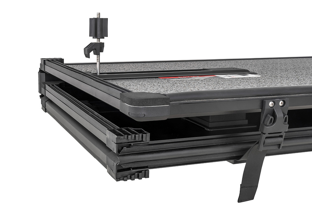 Крышка кузова для Foton Tunland G7, трёхсекционная 1620х1640/1620 мм, алюминиевая, черная РИФ