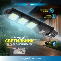 Консольный светильник ЭРА ERAKSC60-01 светодиодный уличный на солнечных батареях с датчиком движения 60W