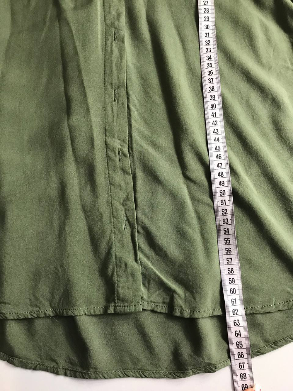 Рубашка цвета хаки из приятной мягкой вискозы 44 размер