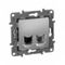 Розетка RJ45 + RJ11 Legrand Etika двойная алюминий 30198
