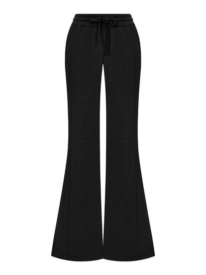 Женские брюки черного цвета из шелка и кашемира - фото 1