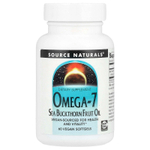 Source Naturals, Omega-7, Масло плодов облепихи, 60 вегетарианских мягких таблеток