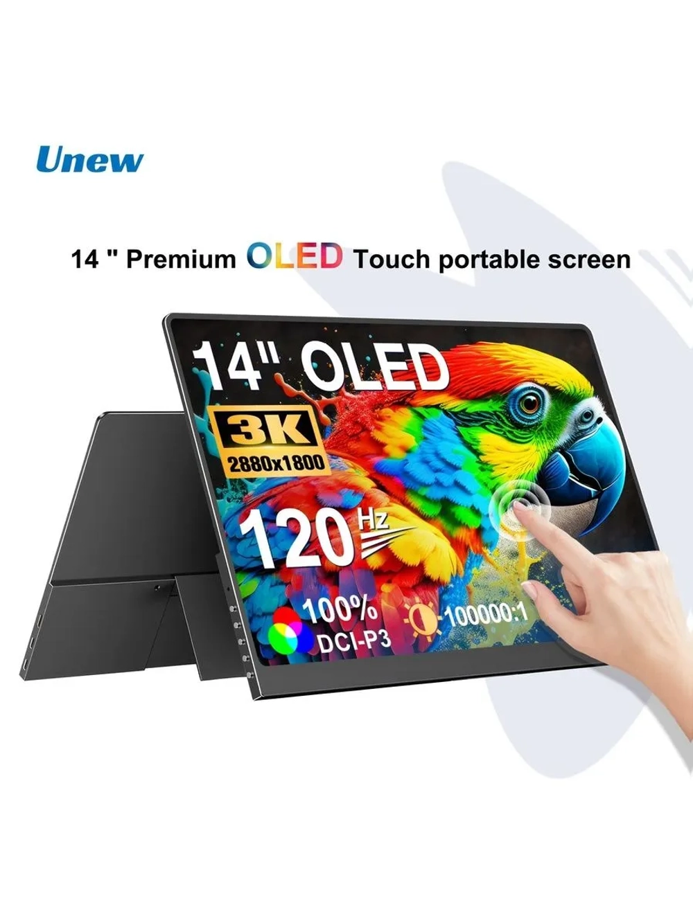 14" Портативный сенсорный игровой монитор Unew CX140TP-B 2880x1800, 120 Гц, OLED