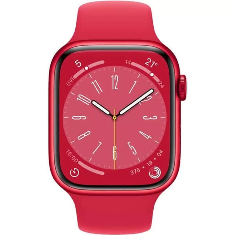 Apple Watch Series 8, 41 мм, из алюминия цвета (PRODUCT)RED, спортивный ремешок