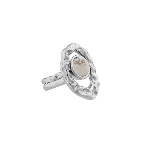 Кольцо двойное Possebon White Howlite 16.5 мм K7158.2/16.5 BW/S