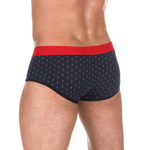 Темно-синие трусы-брифы с принтом в виде ёлочек (Размер: M) (Цвет: темно-синий)