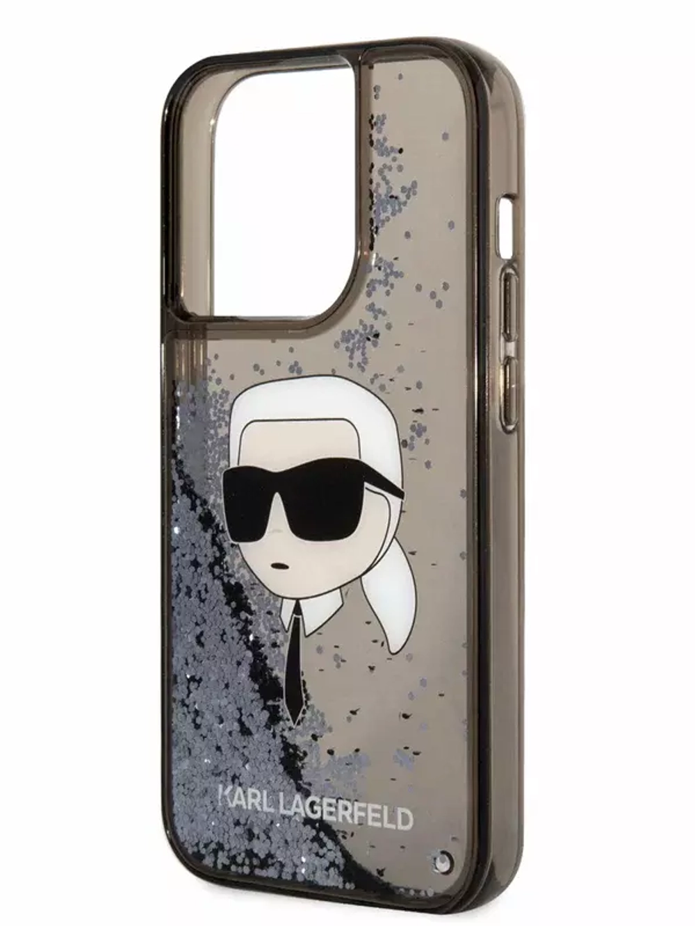 Чехол Karl Lagerfeld Liquid Glitter NFT Karl head для iPhone 15 Pro Max Hard Black (Чёрный)