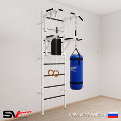 Шведская стенка Sv Sport усиленная 6711 (Турник стандарт/Брусья/Кольца/Цепь/Мешок 15кг)