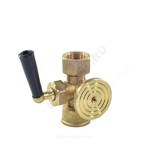 Кран для манометра 3-ходовой латунь 183 Ду 15 ВР G1/2"-М20х1,5 с рукояткой с фланцем Icma 90183ADAO05