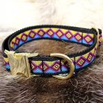 Ошейник для собаки усиленный для крупных и активных пород Этно мультиколор 30мм Lapalandia