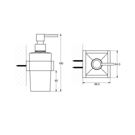 Steinberg Серия 460 Держатель с дозатором для жидкого мыла, чёрное сатин. стекло, хром 460 8002