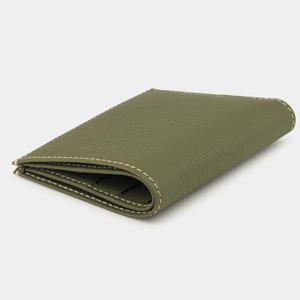 Портмоне мужское из натуральной кожи теленка, зеленого цвета