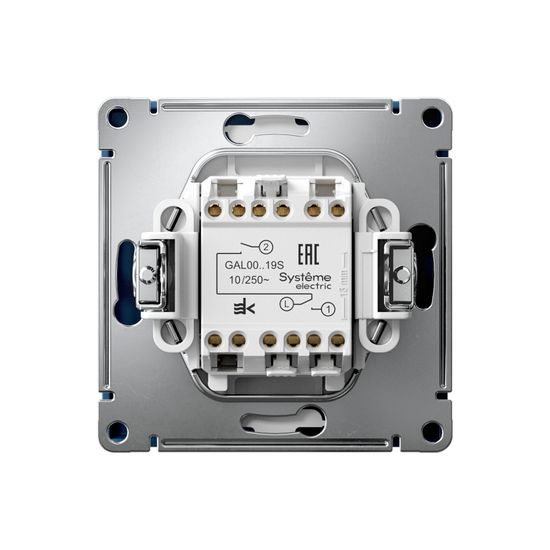 Выключатель для жалюзи 2-кл. ArtGallery 2х (сх. 4) 10А быстрозажим. клем. механизм аквамарин SE GAL001119S